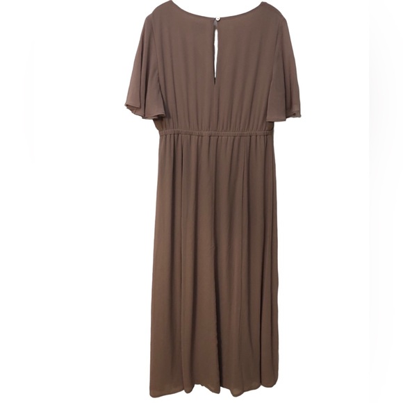 Show Me Your MuMu Emily Empire Maxi Dress Beige Nude Women's size XL- LIKE NEW - Picture 4 of 8